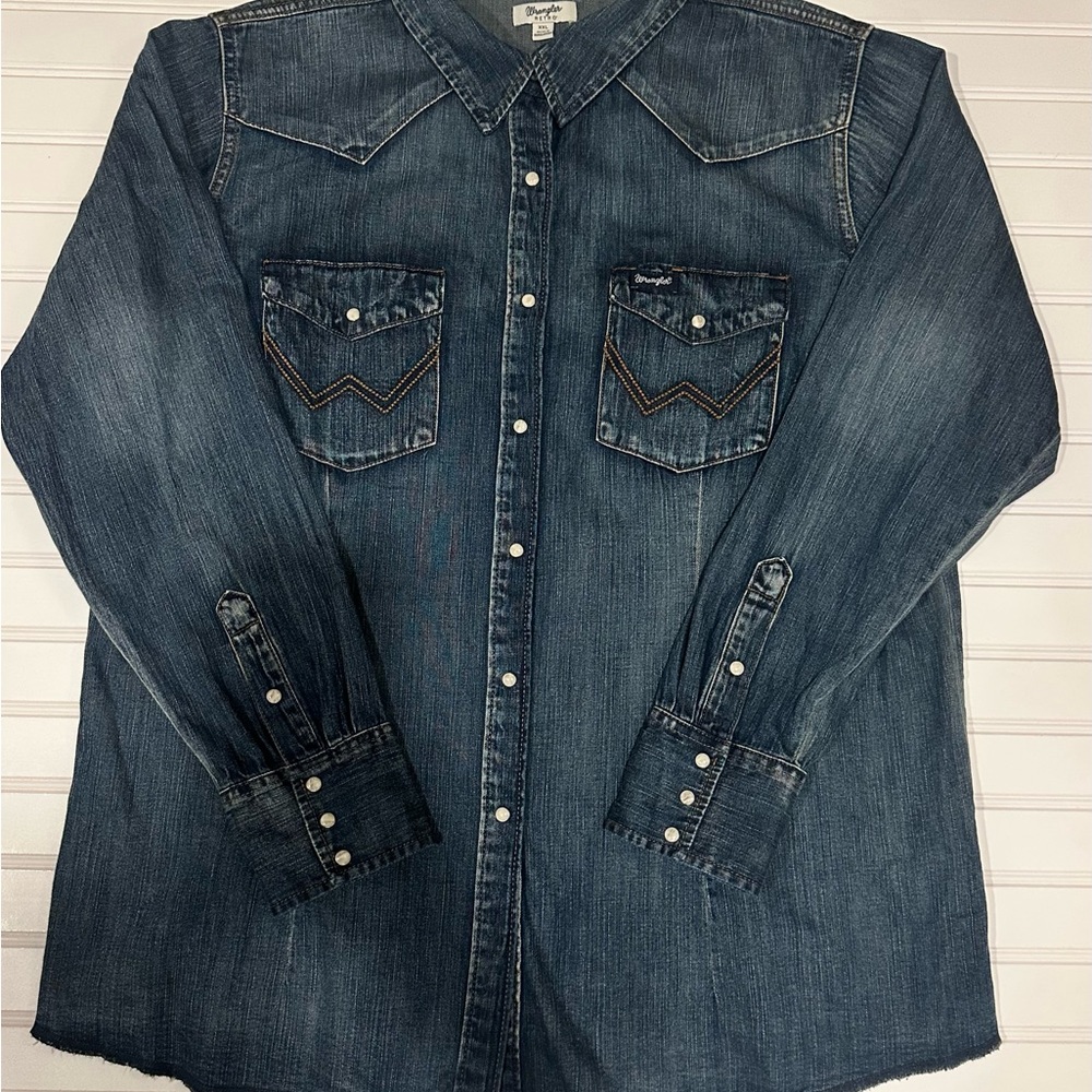 Wrangler Women’s Denim Western Retro Shirt NWOT XXL